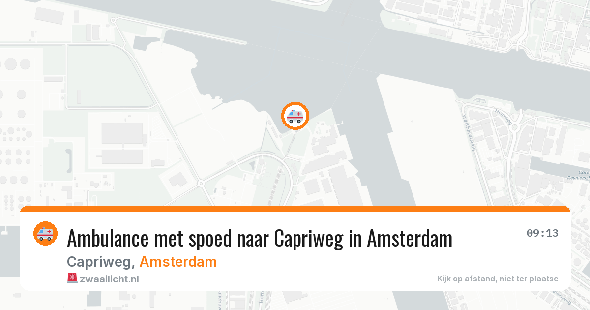 Ambulance met spoed naar Capriweg in Amsterdam — 20 jul 2026