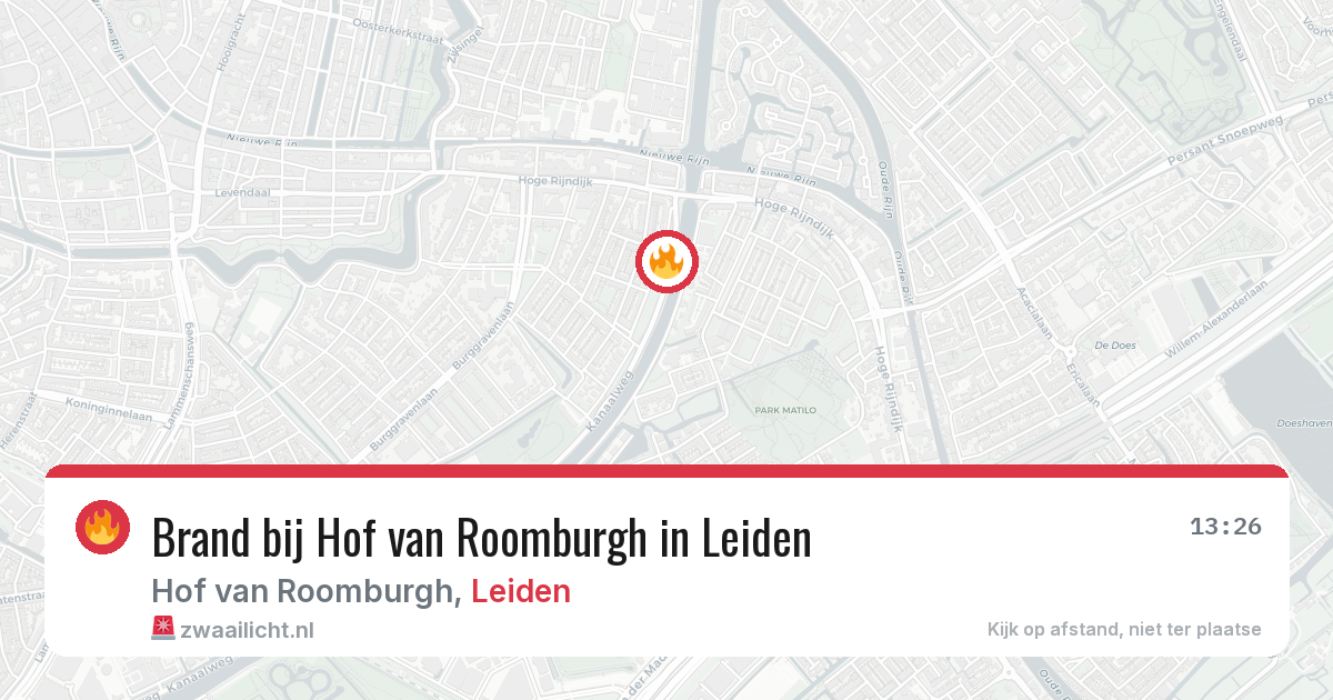 Brand bij Hof van Roomburgh in Leiden — 28 jul 2026