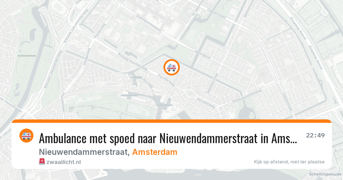 Ambulance met spoed naar Nieuwendammerstraat in Amsterdam — 26 mei 2026