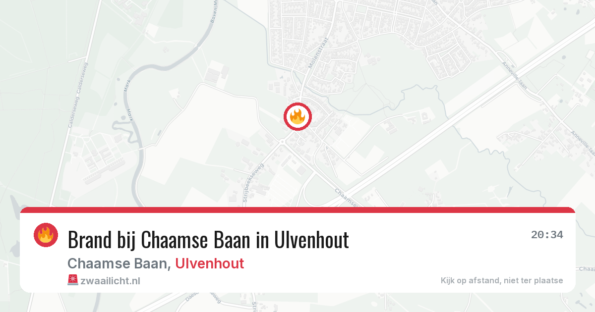Brand bij Chaamse Baan in Ulvenhout — 6 mei 2026
