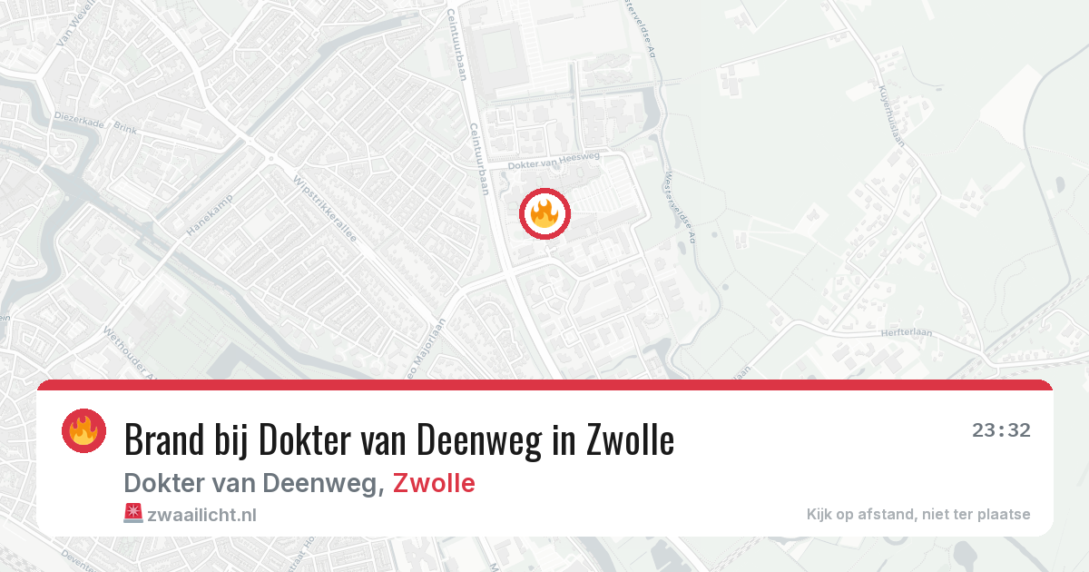 Brand bij Dokter van Deenweg in Zwolle — 10 jul 2026