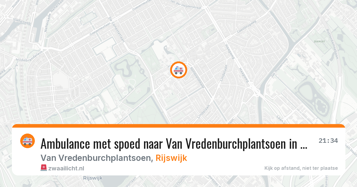 Ambulance met spoed naar Van Vredenburchplantsoen in Rijswijk — 25 mei 2026