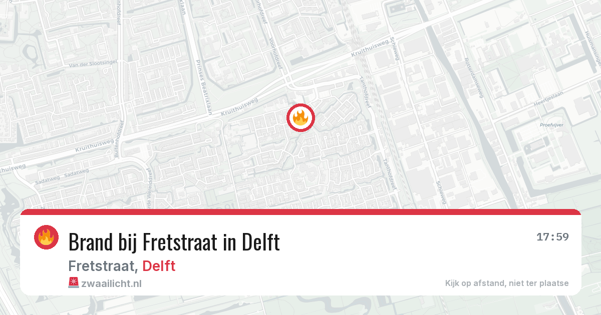 Brand bij Fretstraat in Delft — 26 jun 2026