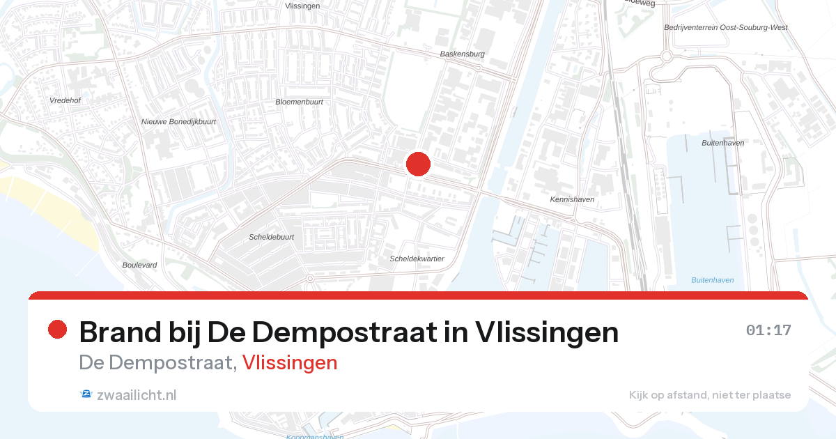 Brand bij De Dempostraat in Vlissingen — 25 aug 2026