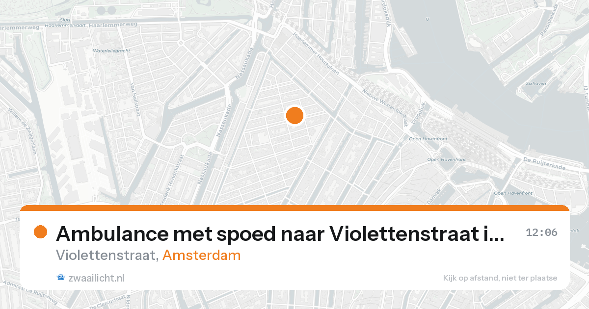 Ambulance met spoed naar Violettenstraat in Amsterdam — 20 aug 2026