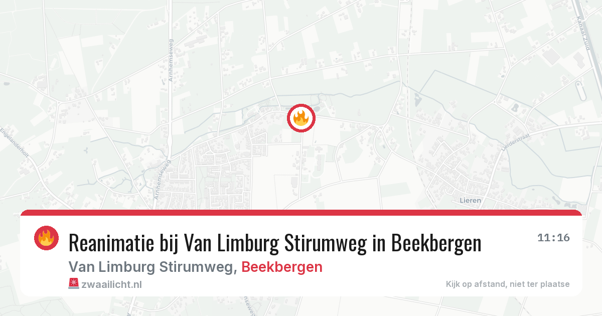 Reanimatie bij Van Limburg Stirumweg in Beekbergen — 10 aug 2026