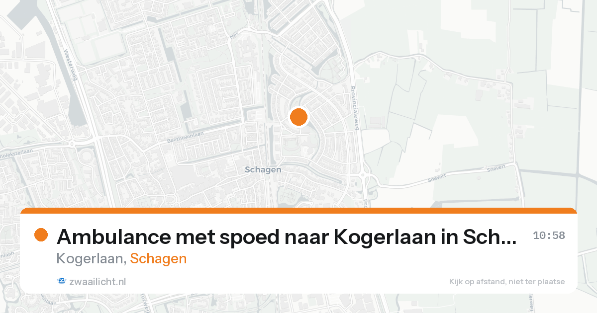 Ambulance met spoed naar Kogerlaan in Schagen — 20 aug 2026
