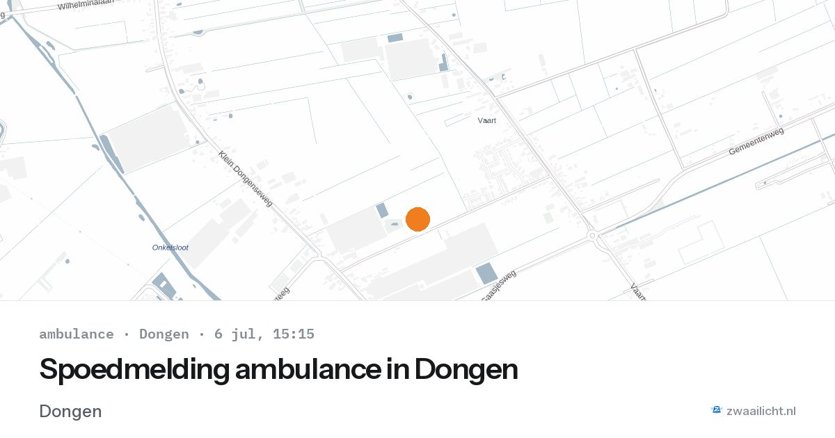 Spoedmelding ambulance in Dongen — 6 jul 2026