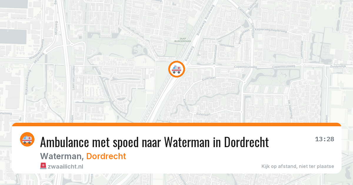 Ambulance met spoed naar Waterman in Dordrecht — 21 mrt 2026