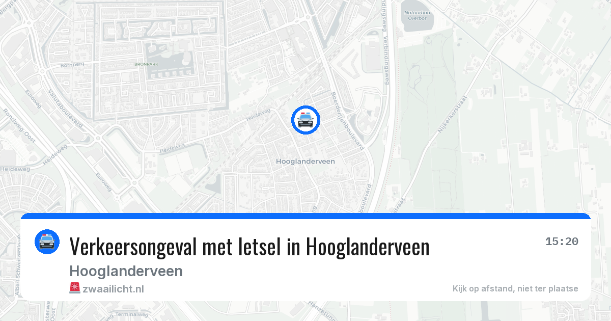 Verkeersongeval met letsel in Hooglanderveen — 4 apr 2026