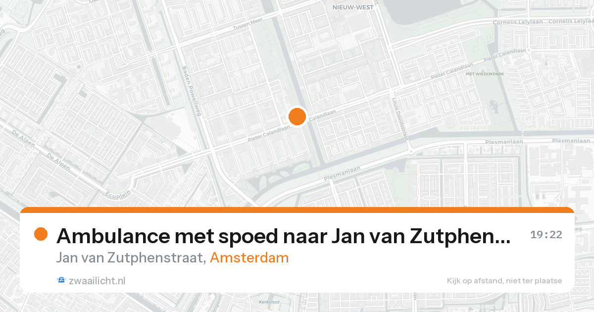 Ambulance met spoed naar Jan van Zutphenstraat in Amsterdam — 5 jun 2026