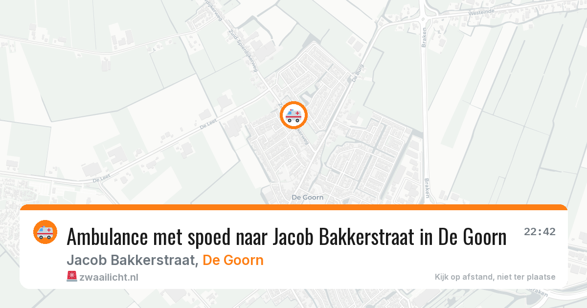 Ambulance met spoed naar Jacob Bakkerstraat in De Goorn — 23 mei 2026