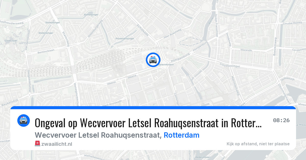 Ongeval op Wecvervoer Letsel Roahuqsenstraat in Rotterdam — 2 jul 2026