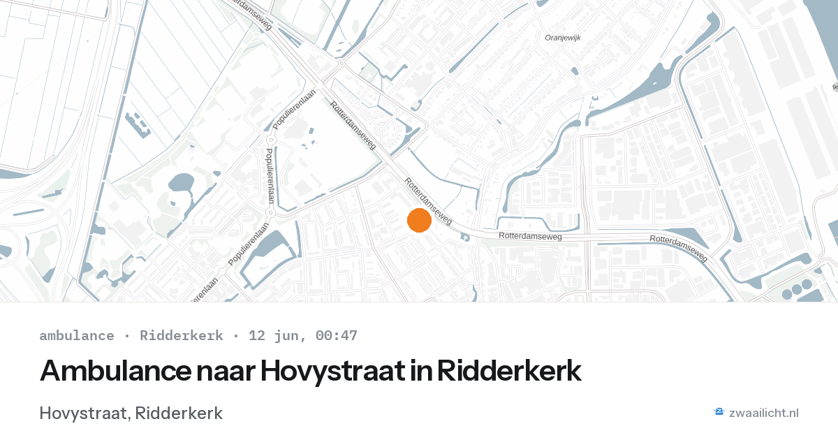 Ambulance naar Hovystraat in Ridderkerk — 11 jun 2026