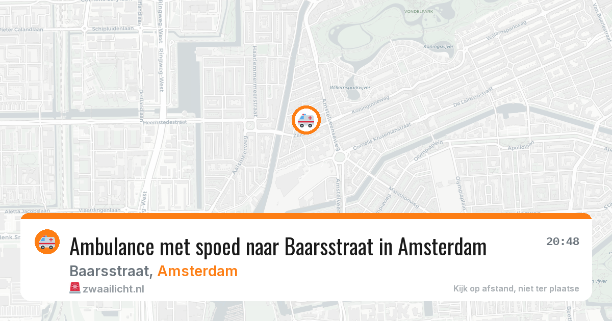 Ambulance met spoed naar Baarsstraat in Amsterdam — 25 mei 2026