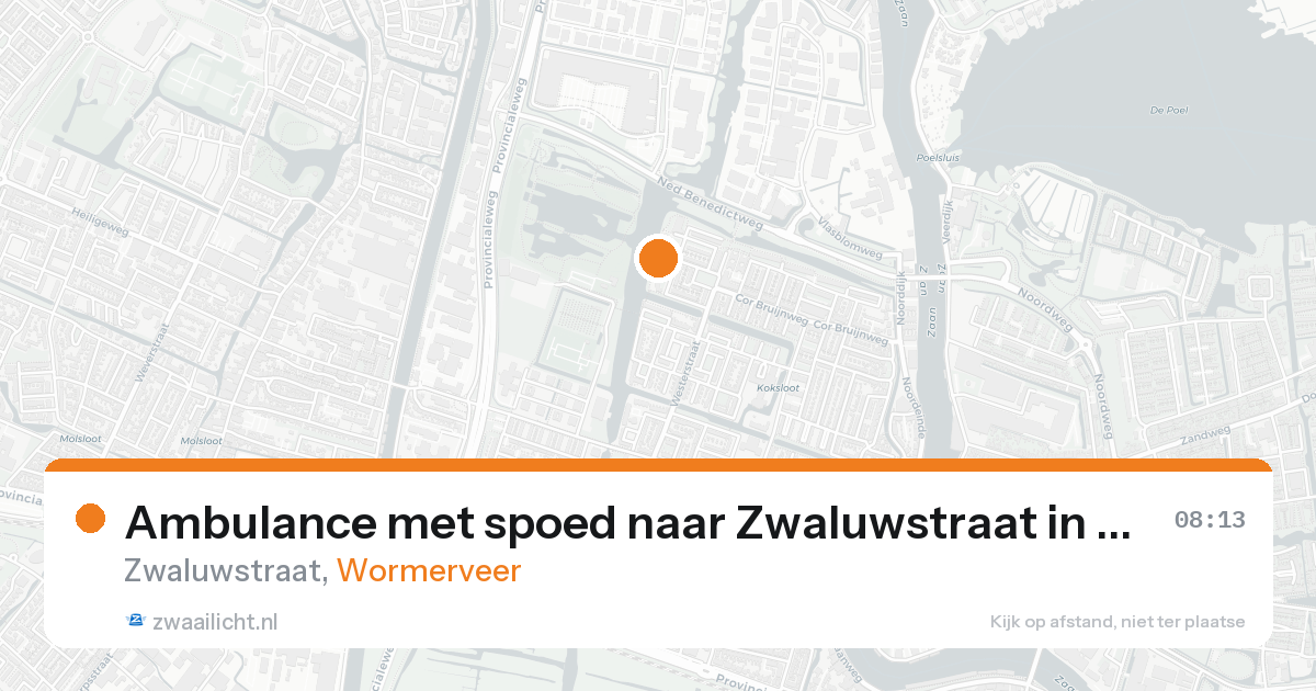 Ambulance met spoed naar Zwaluwstraat in Wormerveer — 8 feb 2026