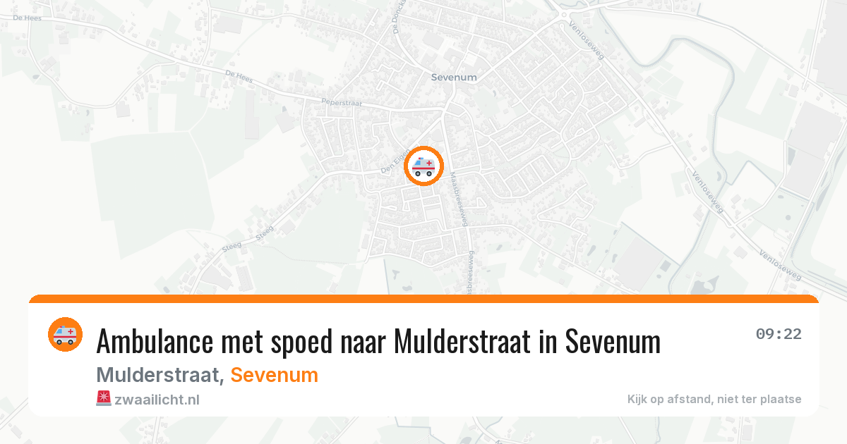 Ambulance met spoed naar Mulderstraat in Sevenum — 2 aug 2026