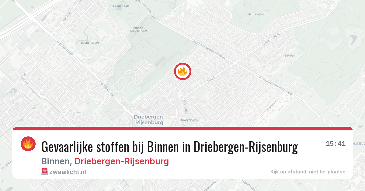 Gevaarlijke stoffen bij Binnen in Driebergen-Rijsenburg — 29 jun 2026