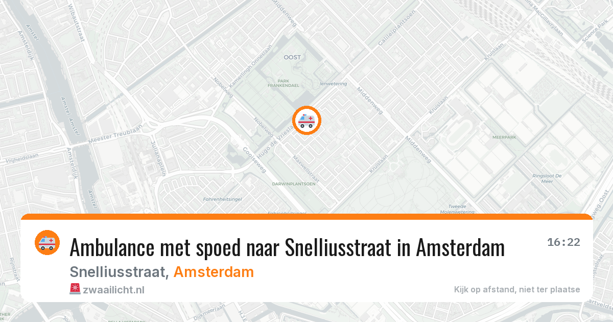 Ambulance met spoed naar Snelliusstraat in Amsterdam — 14 jul 2026