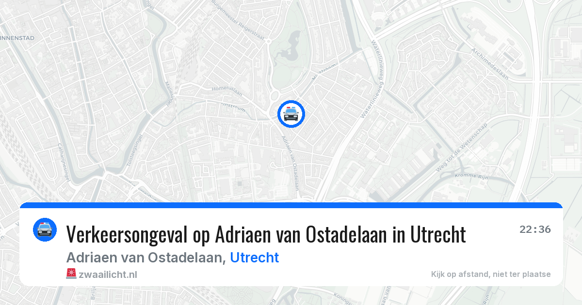 Verkeersongeval op Adriaen van Ostadelaan in Utrecht — 25 jun 2026