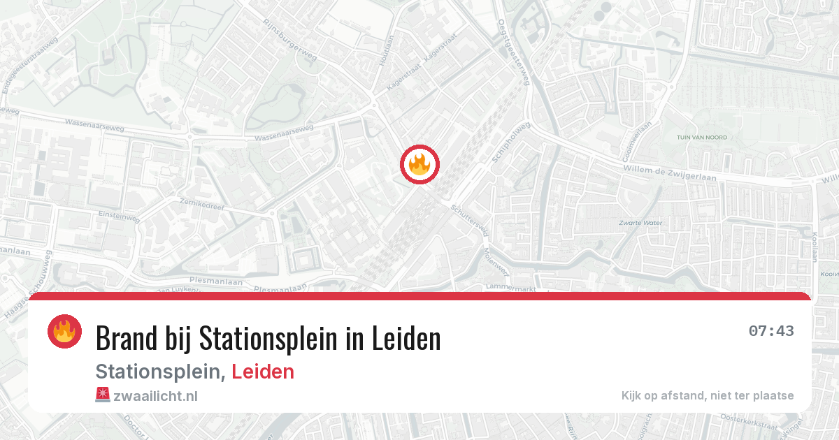 Brand bij Stationsplein in Leiden — 28 jul 2026