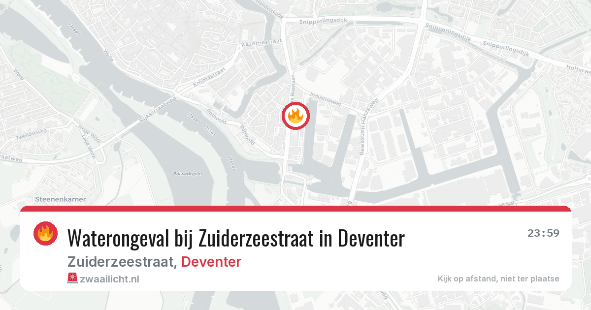 Waterongeval bij Zuiderzeestraat in Deventer — 24 jun 2026