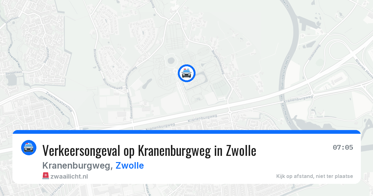 Verkeersongeval op Kranenburgweg in Zwolle — 6 jul 2026