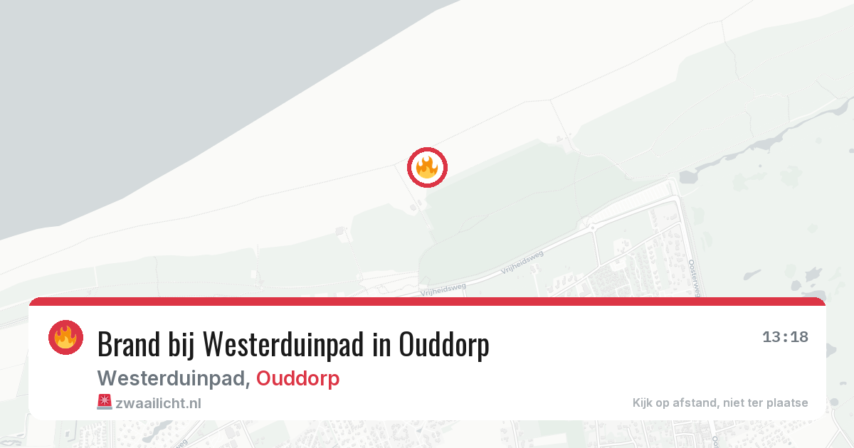 Brand bij Westerduinpad in Ouddorp — 12 aug 2026