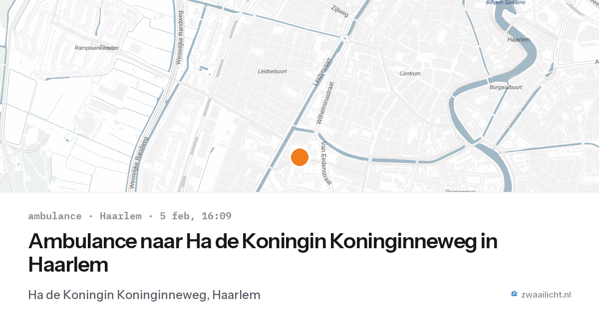 Ambulance naar Ha de Koningin Koninginneweg in Haarlem — 5 feb 2026