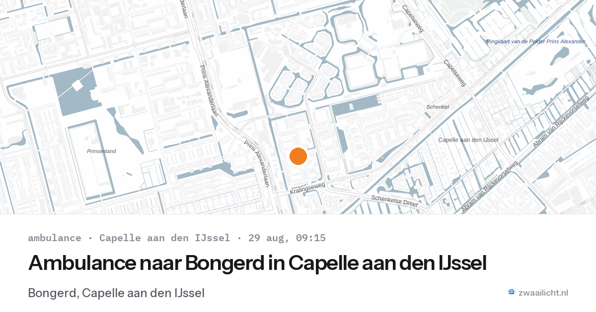 Ambulance naar Bongerd in Capelle aan den IJssel — 29 aug 2026