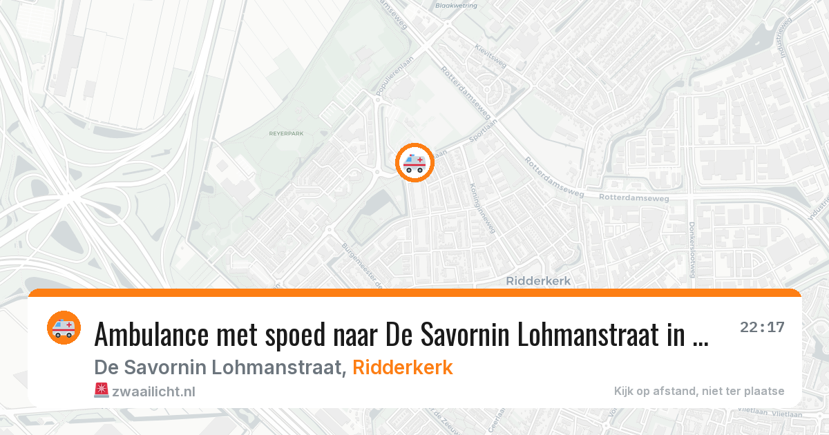 Ambulance met spoed naar De Savornin Lohmanstraat in Ridderkerk — 10 jul 2026