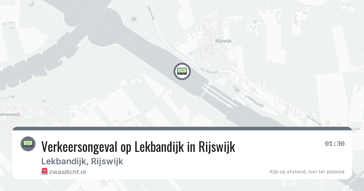 Verkeersongeval op Lekbandijk in Rijswijk — 10 jul 2026