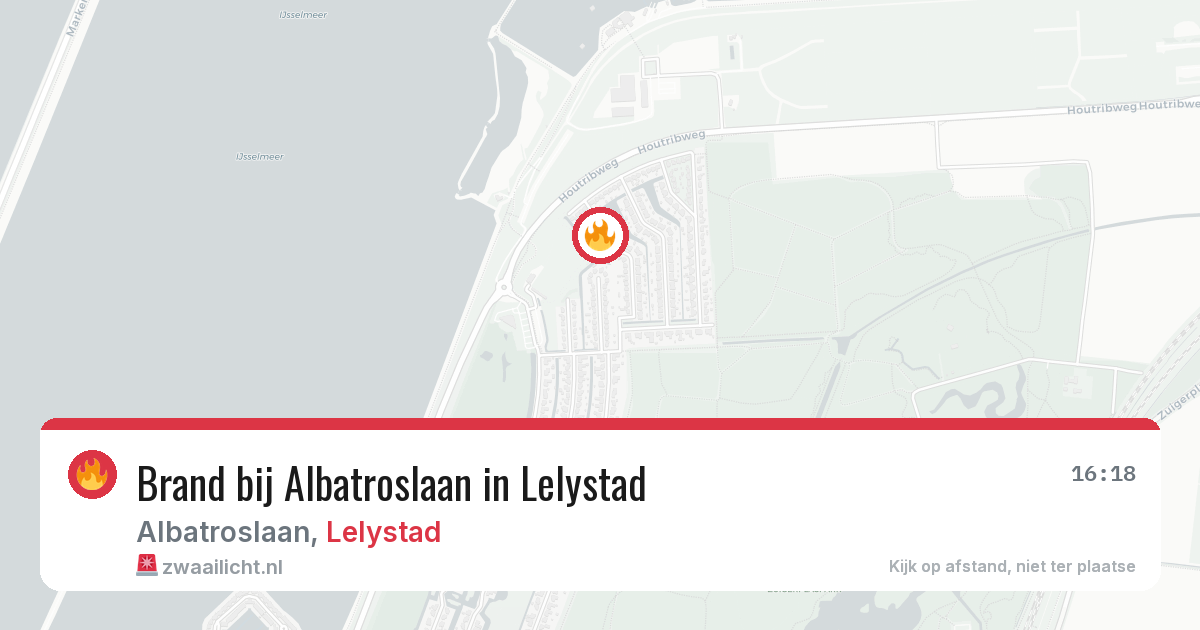 Brand bij Albatroslaan in Lelystad — 6 mei 2026