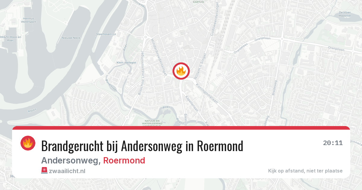 Brandgerucht bij Andersonweg in Roermond — 7 jul 2026