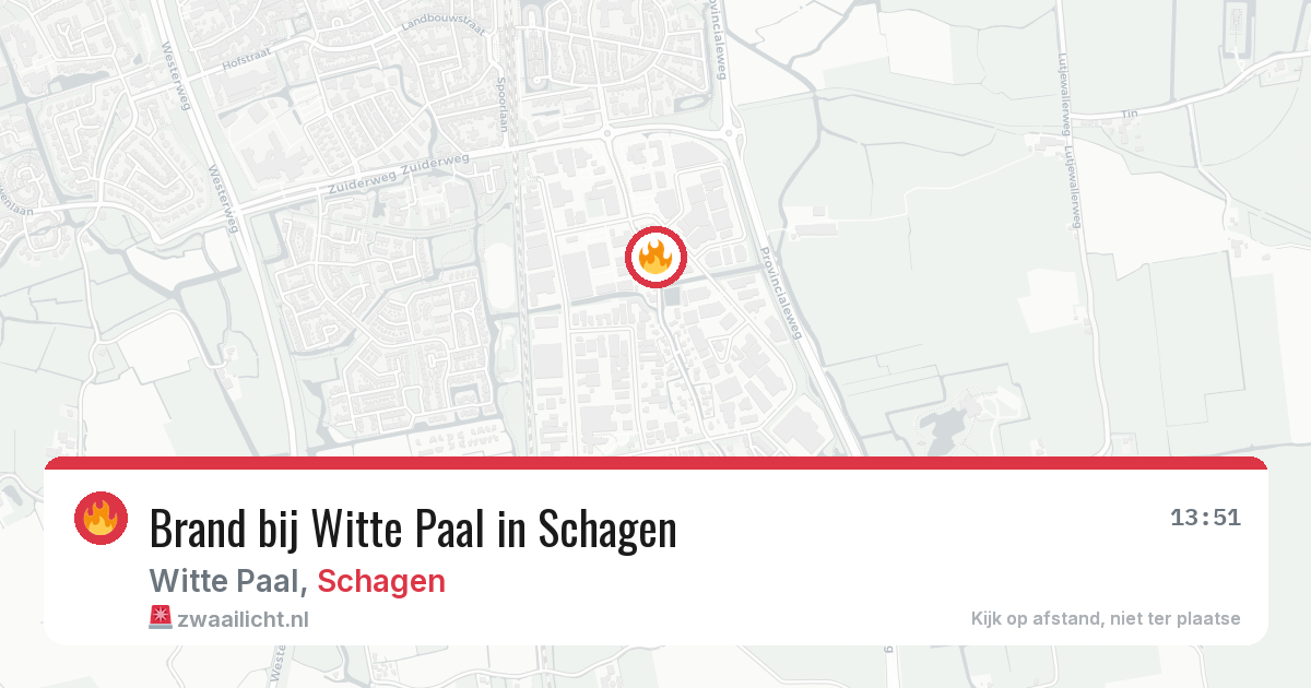 Brand bij Witte Paal in Schagen — 10 jun 2026