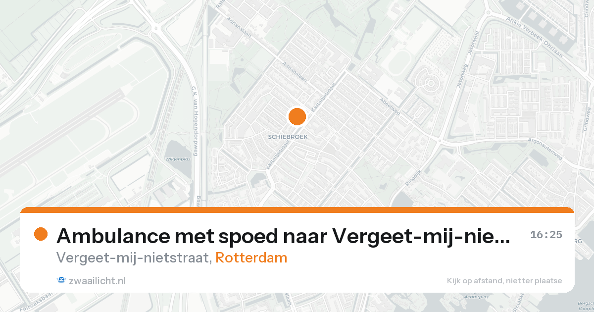 Ambulance met spoed naar Vergeet-mij-nietstraat in Rotterdam — 15 aug 2026
