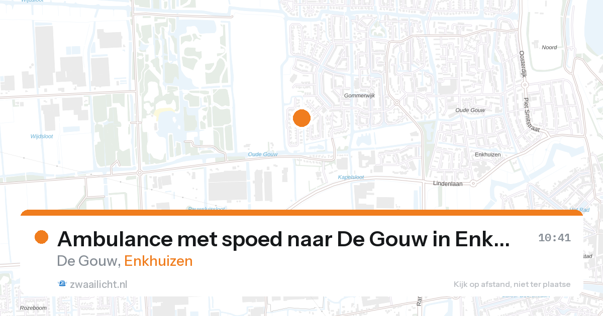 Ambulance met spoed naar De Gouw in Enkhuizen — 28 aug 2026