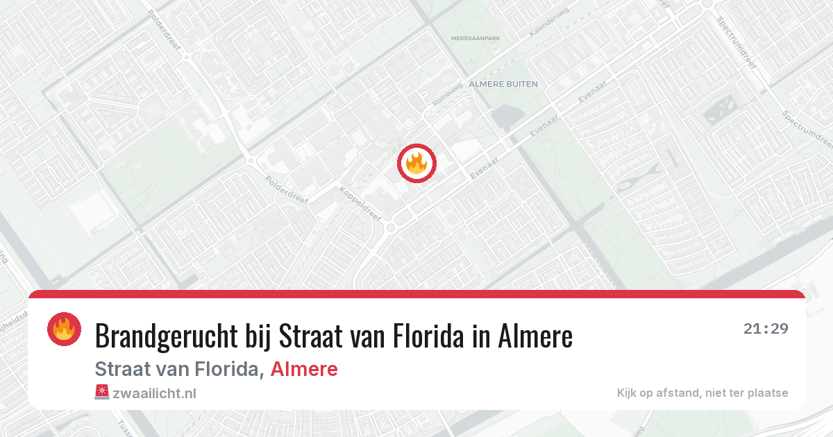 Brandgerucht bij Straat van Florida in Almere — 20 apr 2026