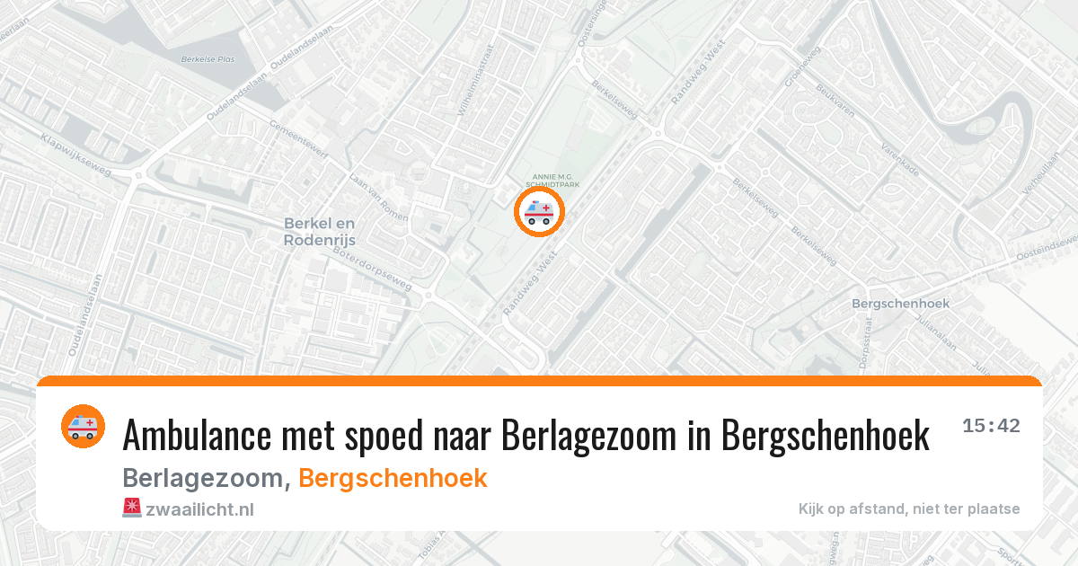 Ambulance met spoed naar Berlagezoom in Bergschenhoek — 22 mei 2026