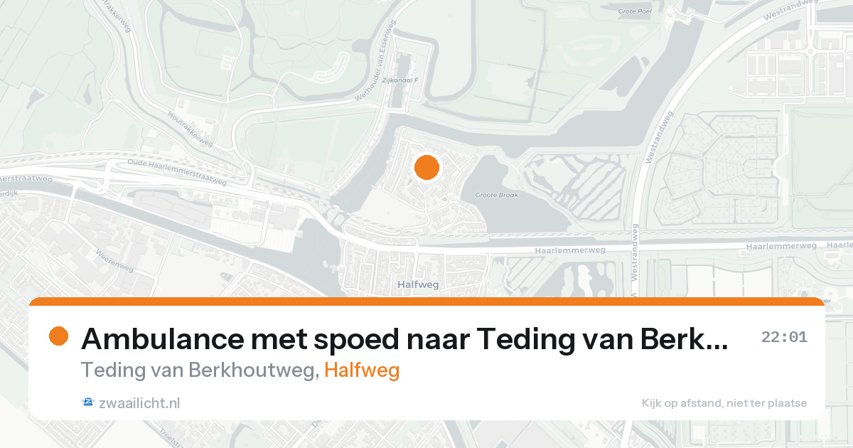 Ambulance met spoed naar Teding van Berkhoutweg in Halfweg — 27 mei 2026