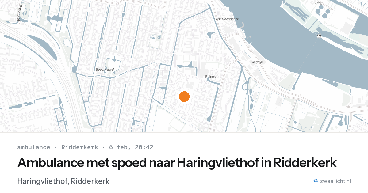 Ambulance met spoed naar Haringvliethof in Ridderkerk — 6 feb 2026