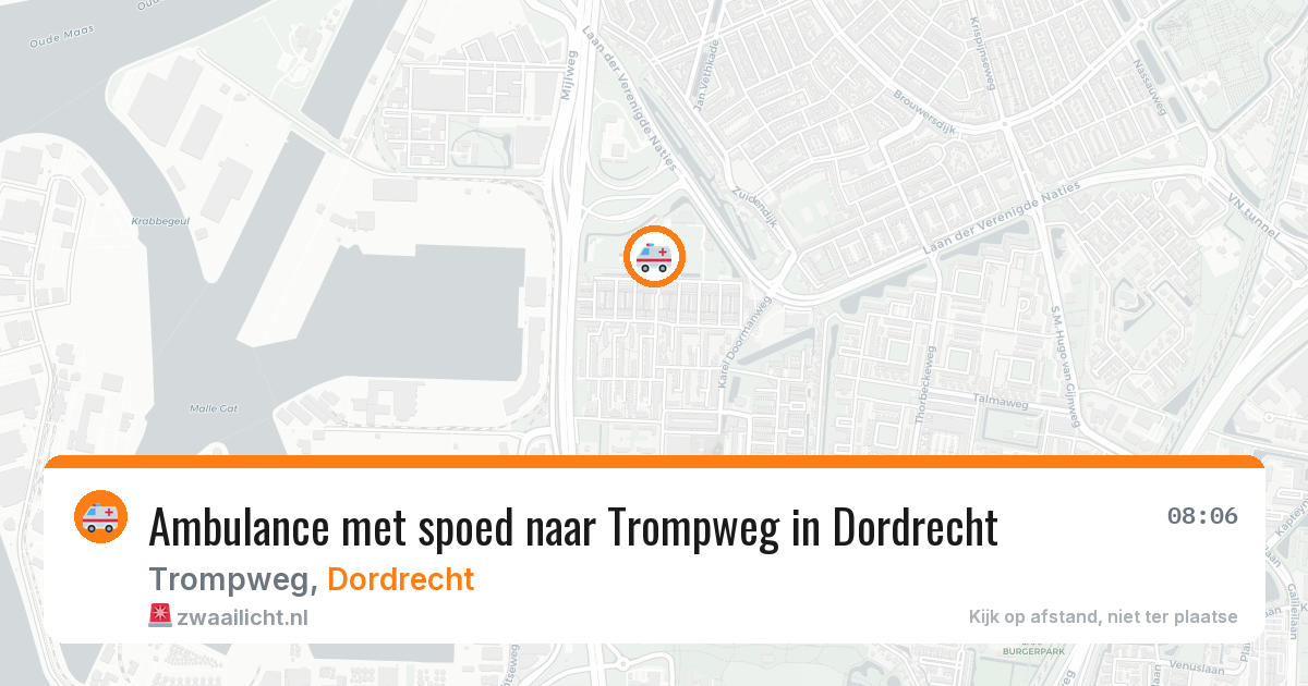 Ambulance met spoed naar Trompweg in Dordrecht — 20 jan 2026
