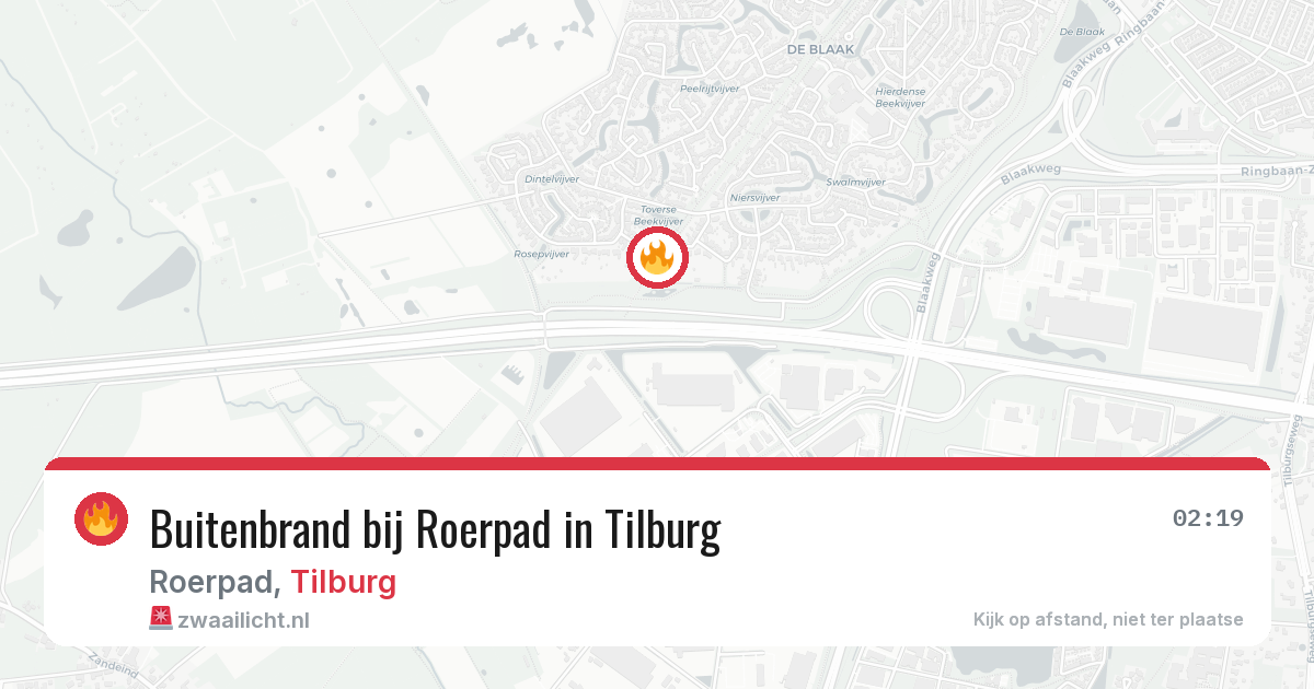 Buitenbrand bij Roerpad in Tilburg — 12 aug 2026