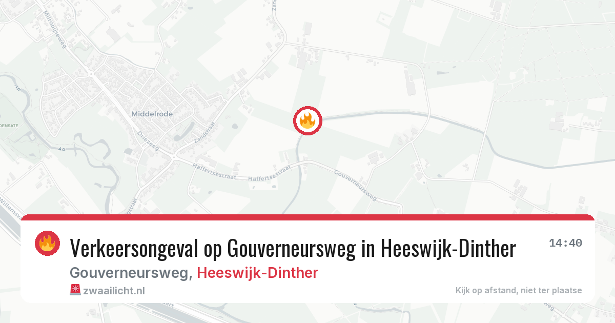 Verkeersongeval op Gouverneursweg in Heeswijk-Dinther — 6 feb 2026