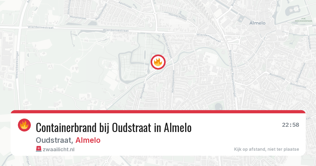 Containerbrand bij Oudstraat in Almelo — 25 jul 2026
