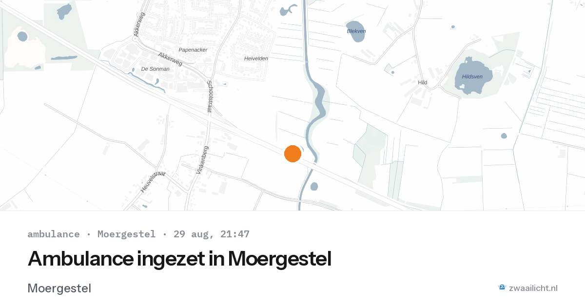Ambulance ingezet in Moergestel — 29 aug 2026