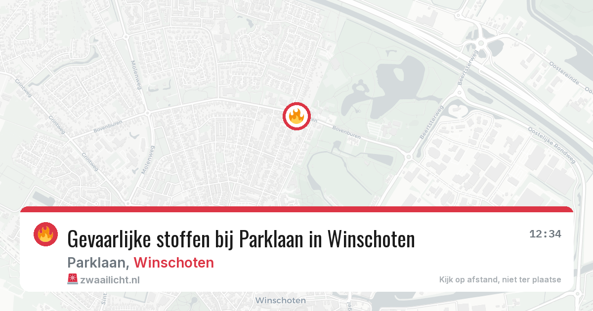 Gevaarlijke stoffen bij Parklaan in Winschoten — 11 jun 2026