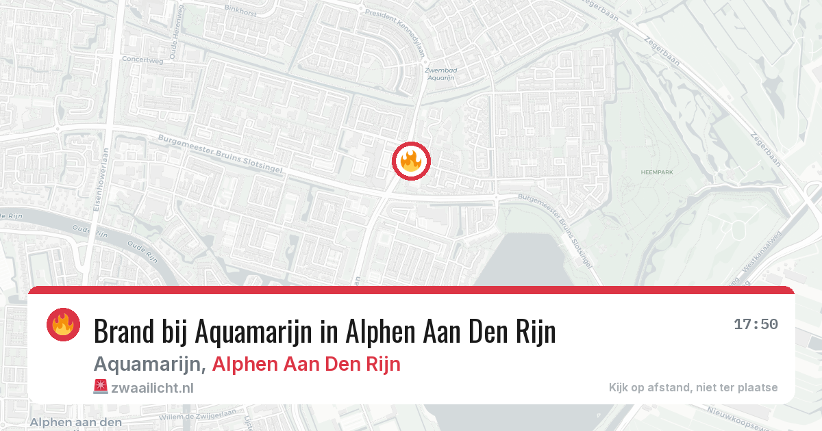 Brand bij Aquamarijn in Alphen Aan Den Rijn — 12 jul 2026