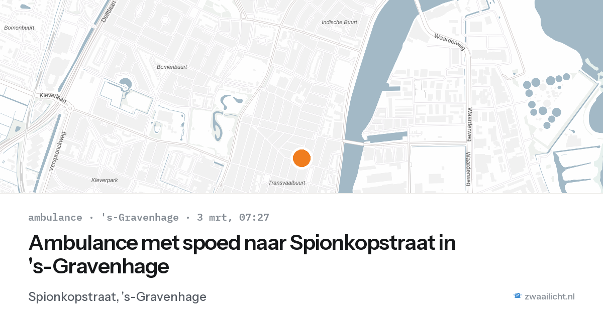 Ambulance met spoed naar Spionkopstraat in 's-Gravenhage — 3 mrt 2026