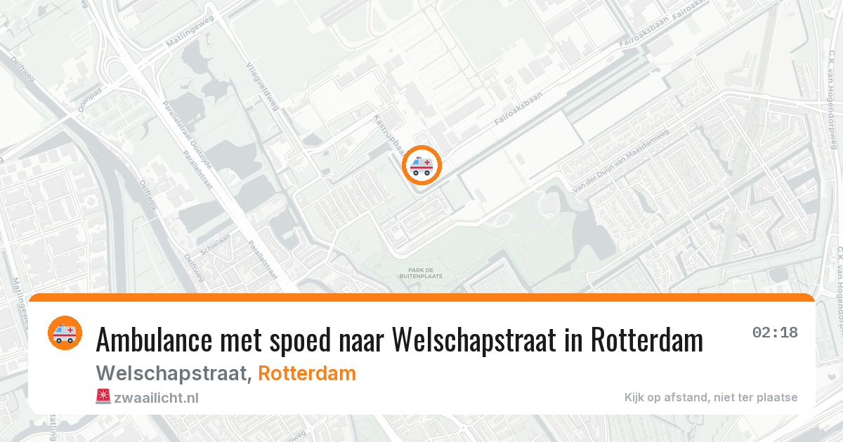 Ambulance met spoed naar Welschapstraat in Rotterdam — 7 jun 2026